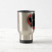 Dog Paw in rood hart met contouren Reisbeker (Center)