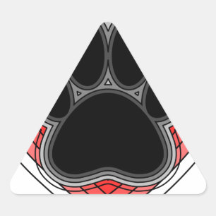 Dog Paw in rood hart met contouren Sticker