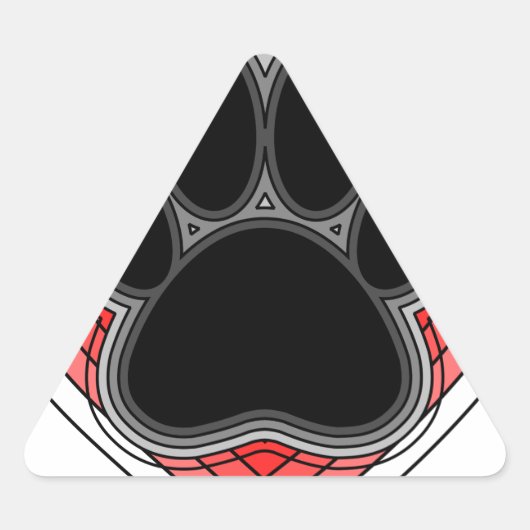 Dog Paw in rood hart met contouren Sticker (Voorkant)