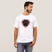 Dog Paw in rood hart met contouren T-shirt (Voorkant volledig)