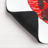 Dog Paw in rood hart Muismat (Hoek)