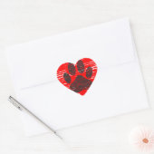 Dog Paw in rood hart Sticker (Envelop)