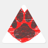 Dog Paw in rood hart Sticker (Voorkant)