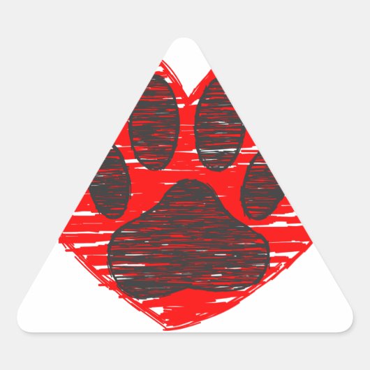 Dog Paw in rood hart Sticker (Voorkant)