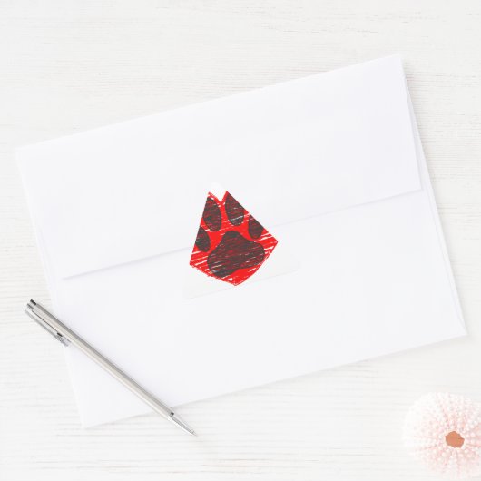 Dog Paw in rood hart Sticker (Envelop)