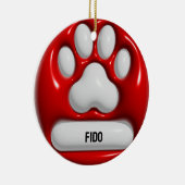 Dog Paw Keramisch Ornament (Rechts)