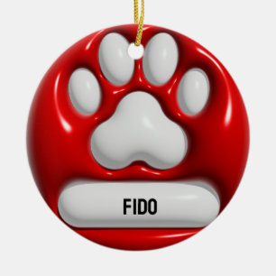 Dog Paw Keramisch Ornament