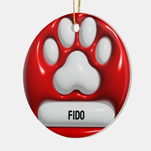 Dog Paw Keramisch Ornament (Links)
