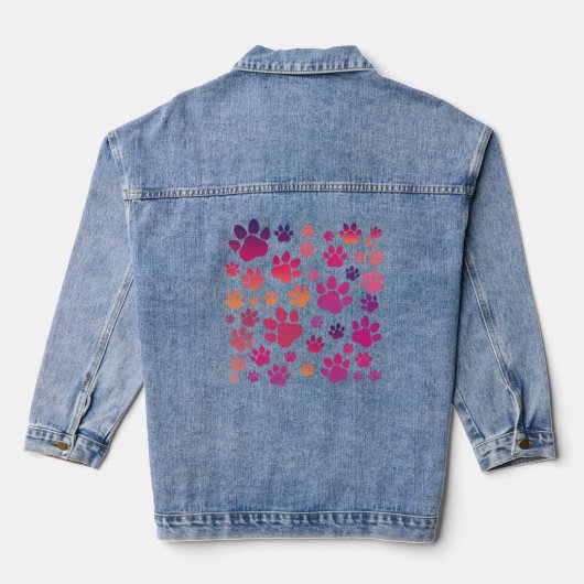 Dog Paw kleurrijk Denim Jacket (Achterkant)