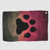Dog paw, kleurrijke vormgeving voor de dierenvoeta golfhanddoek (Horizontaal)