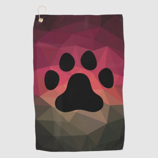Dog paw, kleurrijke vormgeving voor de dierenvoeta golfhanddoek (Voorkant)