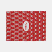 Dog Paw Knit look Fleece Dog Blanket (Voorkant (Horizontaal))