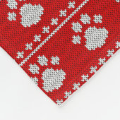 Dog Paw Knit look Fleece Dog Blanket Deken (Hoek)