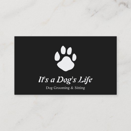 Dog Paw Logo Pet Sitting and Grooming Visitekaartje (Voorkant)