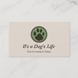 Dog Paw Logo Pet Sitting and Grooming Visitekaartje