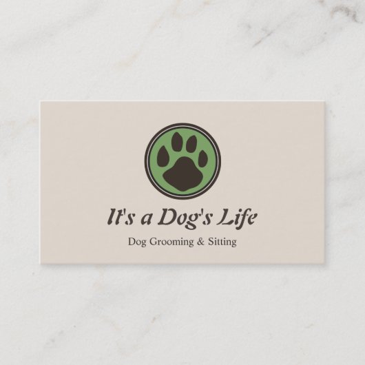 Dog Paw Logo Pet Sitting and Grooming Visitekaartje (Voorkant)