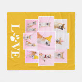 Dog Paw LOVE Gepersonaliseerde 9 Fotocollage Fleece Deken (Voorkant (Horizontaal))