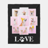 Dog Paw LOVE Gepersonaliseerde 9 Fotocollage Fleece Deken (Voorkant)