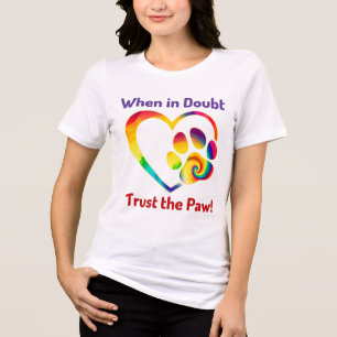 Dog Paw Love Heart Print Kleurrijk Hondenliefhebbe Tri-Blend Shirt
