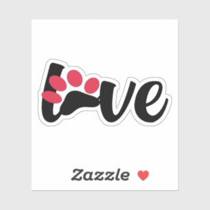 Dog Paw Love T-shirt, Dierenvriend Sweatshirt Sticker