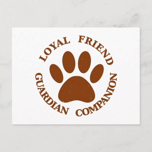 Dog Paw Loyal Friend Briefkaart (Voorkant)