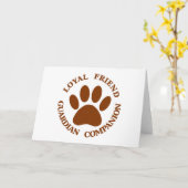 Dog Paw Loyal Friend Kaart (Gele Bloem)