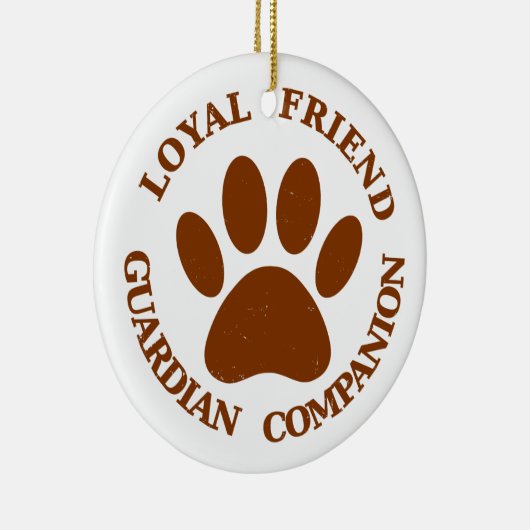 Dog Paw Loyal Friend Keramisch Ornament (Rechts)