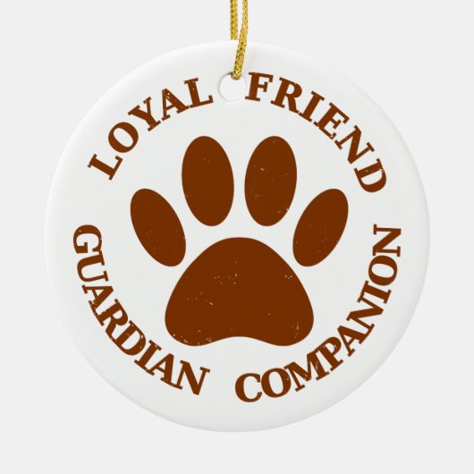 Dog Paw Loyal Friend Keramisch Ornament (Voorkant)