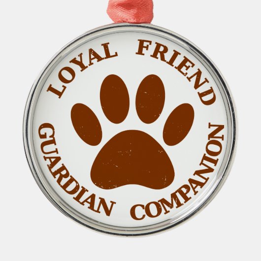 Dog Paw Loyal Friend Metalen Ornament (Voorkant)