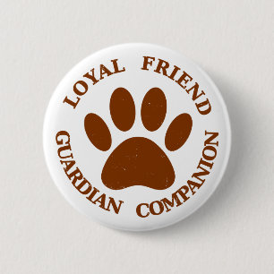 Dog Paw Loyal Friend Ronde Button 5,7 Cm