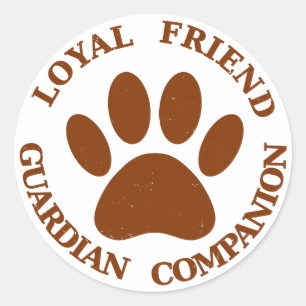 Dog Paw Loyal Friend Ronde Sticker