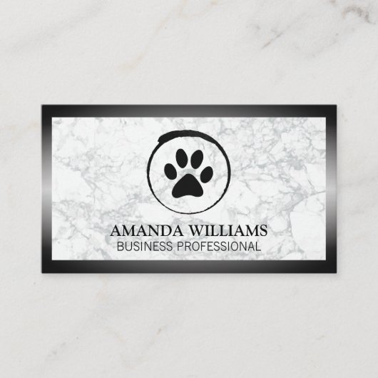Dog Paw | Marmer | Grens Visitekaartje (Voorkant)