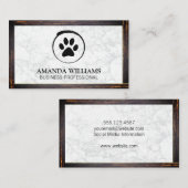 Dog Paw | Marmer | Houtgrens Visitekaartje (Voorkant / Achterkant)