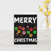 Dog Paw Merry Christmas Pajamas Puppy Dog Lover Xm Kaart (Gele Bloem)