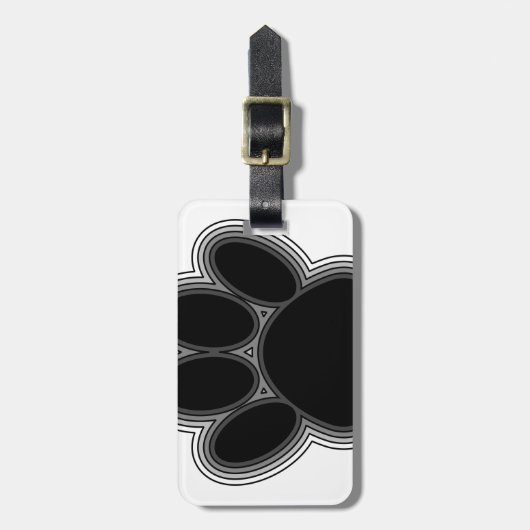 Dog Paw met contouren Bagagelabel (Voorkant verticaal)