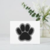 Dog Paw met contouren Briefkaart (Staand voorkant)