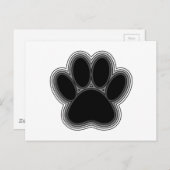 Dog Paw met contouren Briefkaart (Voorkant / Achterkant)