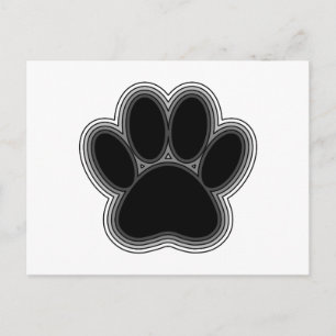 Dog Paw met contouren Briefkaart