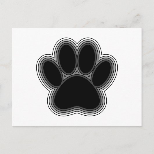 Dog Paw met contouren Briefkaart (Voorkant)