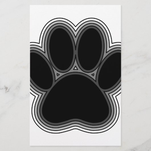 Dog Paw met contouren Briefpapier (Voorkant)