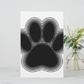 Dog Paw met contouren Briefpapier (Staand voorkant)