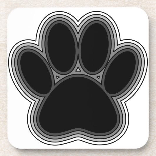 Dog Paw met contouren Drankjes Onderzetter (Voorkant)