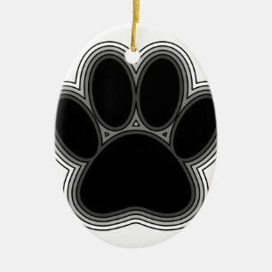 Dog Paw met contouren Keramisch Ornament