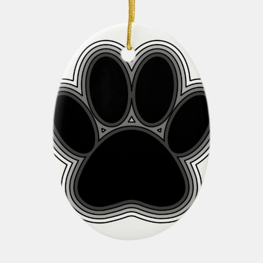 Dog Paw met contouren Keramisch Ornament (Voorkant)