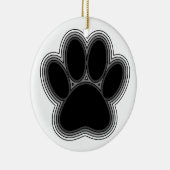 Dog Paw met contouren Keramisch Ornament (Rechts)