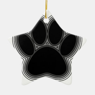 Dog Paw met contouren Keramisch Ornament
