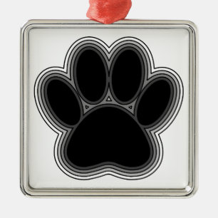 Dog Paw met contouren Metalen Ornament