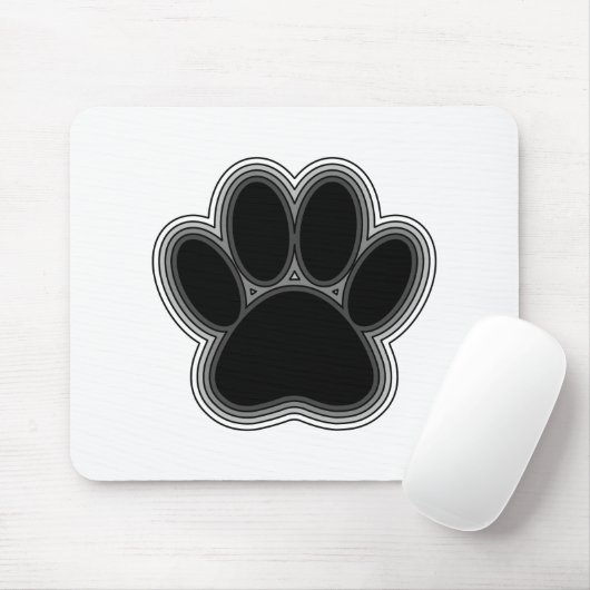 Dog Paw met contouren Muismat (Met muis)