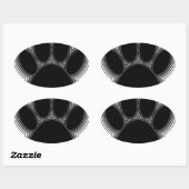 Dog Paw met contouren Ovale Sticker (Vel)