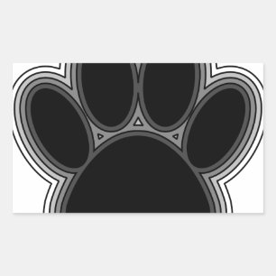 Dog Paw met contouren Rechthoekige Sticker